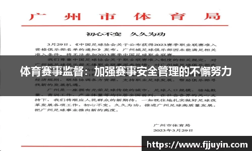 体育赛事监督：加强赛事安全管理的不懈努力